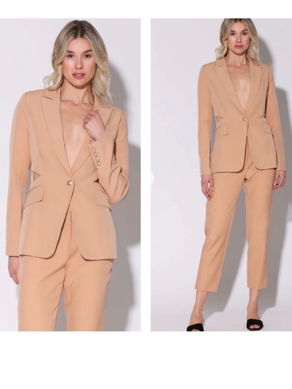 Walter Baker Felicia Tailored Cut Out Blazer in Dune M